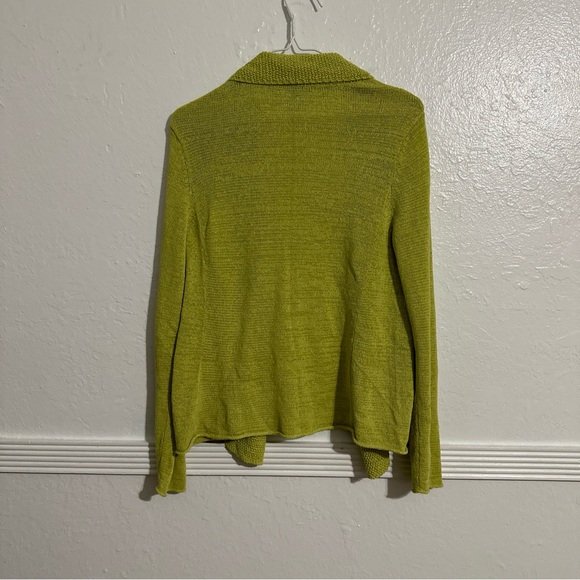 Eileen Fisher Cardigan (M) Green Open Knit Coastal Comfy Travel Casual Comfy - Picture 7 of 10